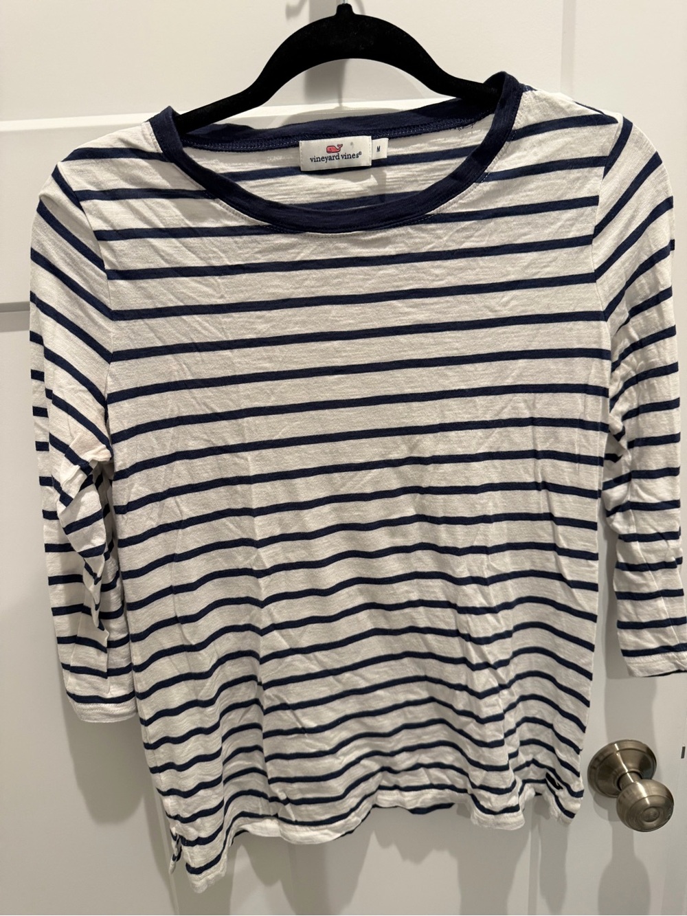 Vineyard Vines Navy & White Striped Long-Sleeve Tee